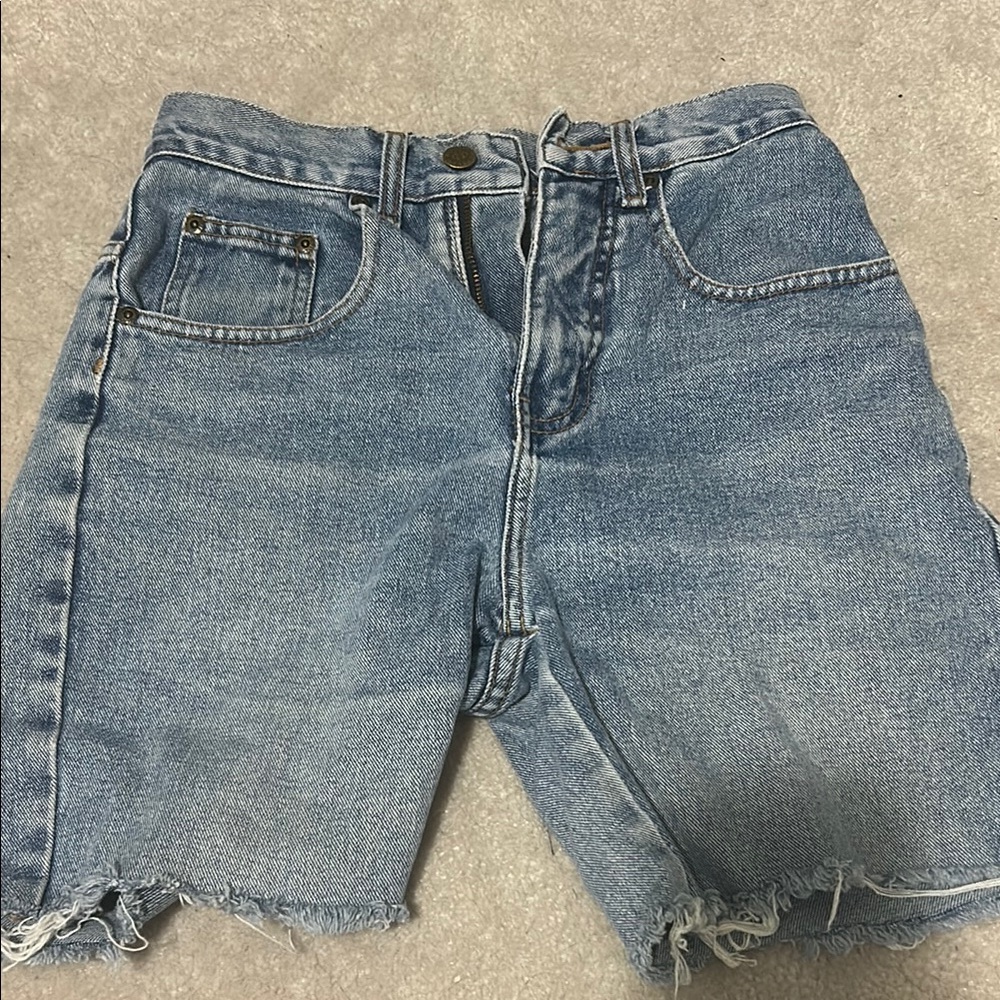 Hechter Blue Jean Shorts Distressed Raw Hem